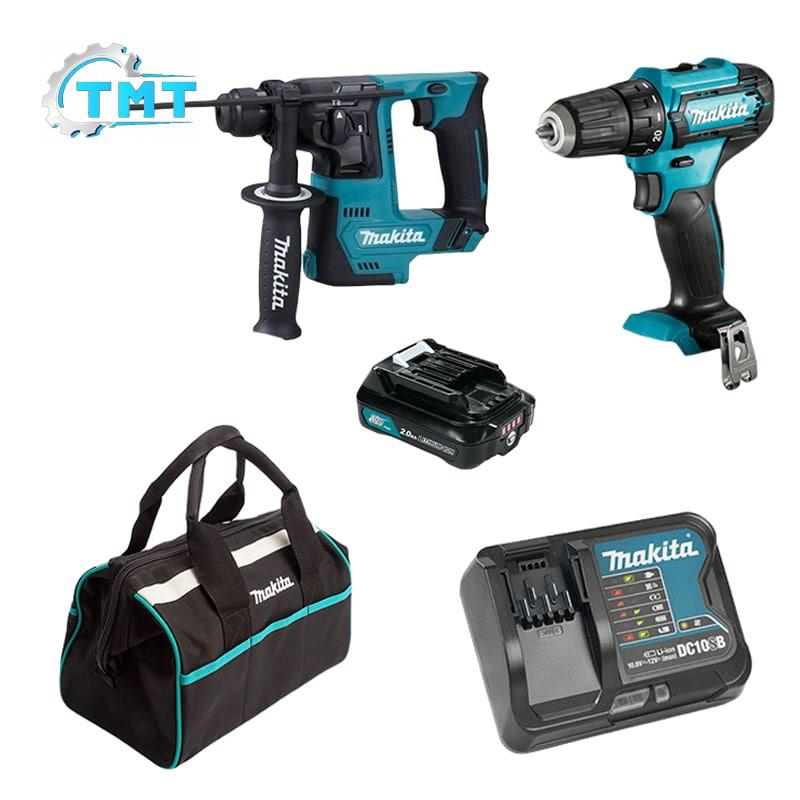 Makita Combo 1 – 2 Máy Khoan + Pin + Sạc + Túi Dụng Cụ 1 Makita Combo 1 – 2 Máy Khoan + Pin + Sạc + Túi Dụng Cụ