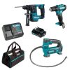 Makita Combo 2 – 2 Máy Khoan + Máy Bơm Hơi + Pin + Sạc + Túi Dụng Cụ 2 Makita Combo 2 – 2 Máy Khoan + Máy Bơm Hơi + Pin + Sạc + Túi Dụng Cụ