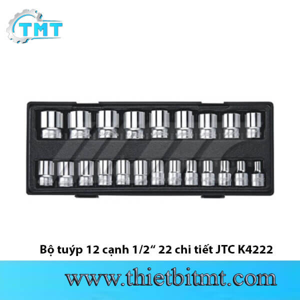 Bộ tuýp 12 cạnh 1/2 22 chi tiết JTC K4222 1 Bộ tuýp 12 cạnh 1/2 22 chi tiết JTC K4222