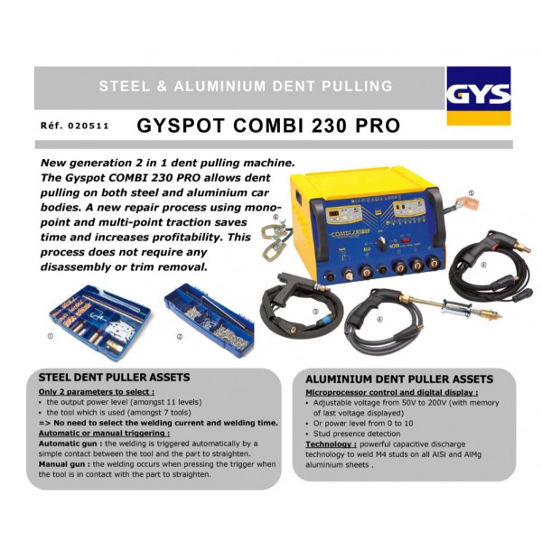 Máy hàn rút Tôn+Nhôm 3 súng COMBI 230 Pro (Cod.020511) 1 Máy hàn rút Tôn+Nhôm 3 súng COMBI 230 Pro (Cod.020511)