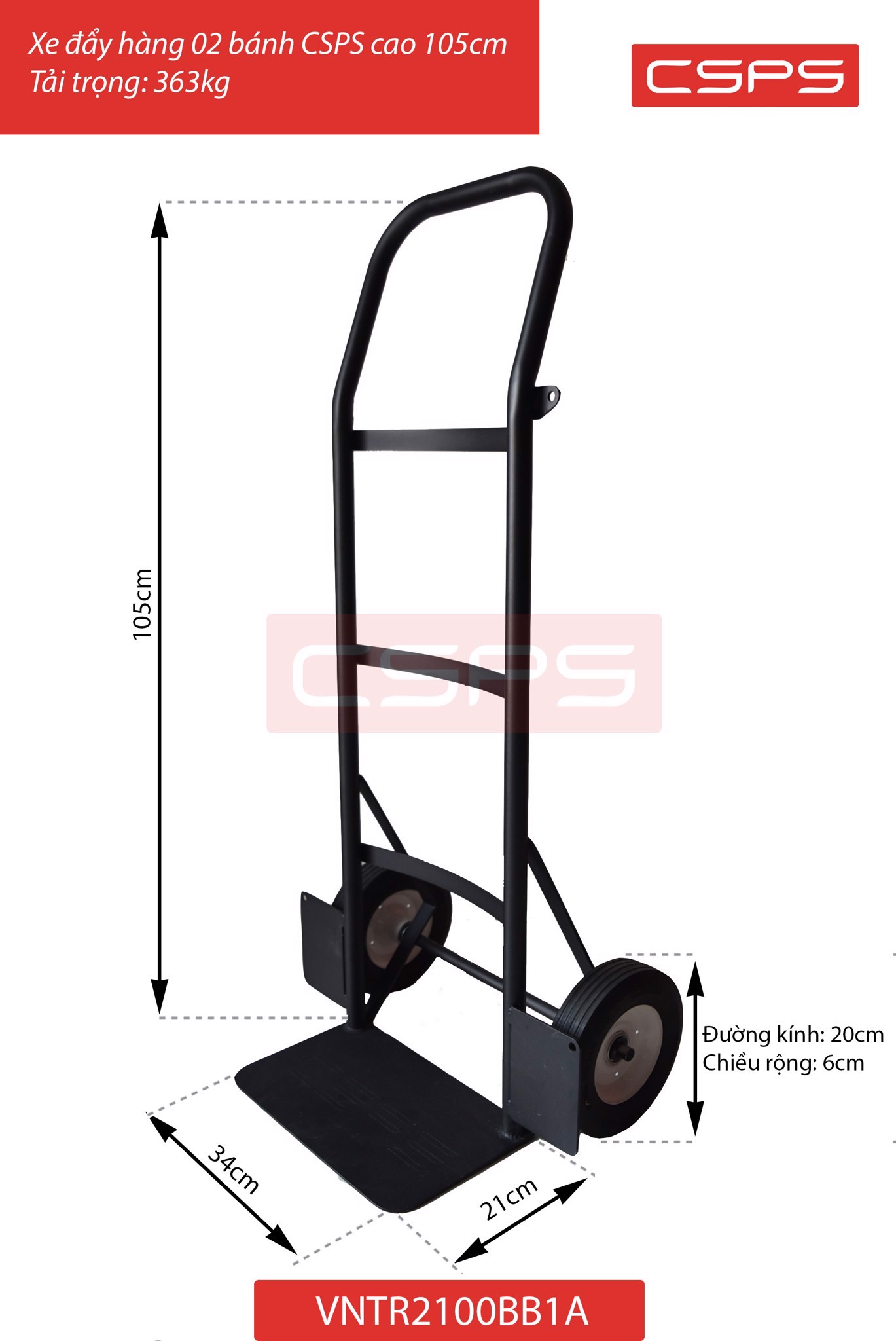 Xe đẩy hàng 02 bánh CSPS cao 105cm 1 Xe đẩy hàng 02 bánh CSPS cao 105cm