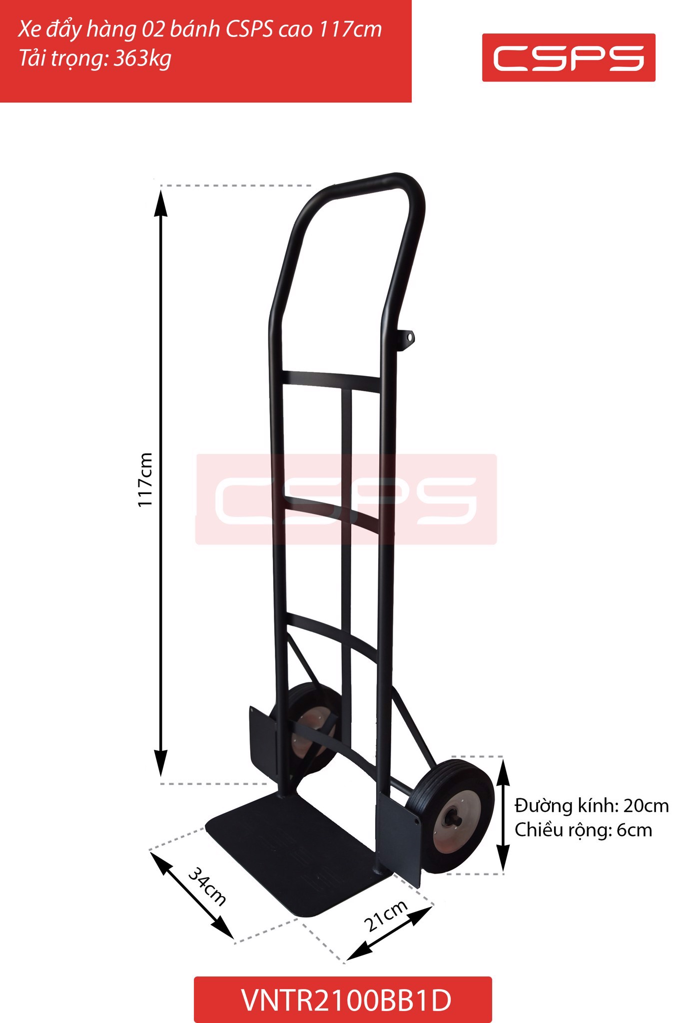 Xe đẩy hàng 02 bánh CSPS cao 117cm 1 Xe đẩy hàng 02 bánh CSPS cao 117cm