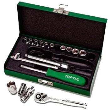 Hộp tuýp lục giác bóng 1/4" 17 chi tiết Toptul GCAD1701 1 Hộp tuýp lục giác bóng 1/4