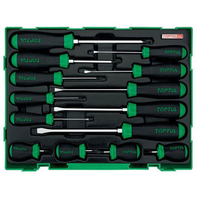 Tua vít 14PCS Dẹt & bake TOPTUL GTC14010 1 Tua vít 14PCS Dẹt & bake TOPTUL GTC14010